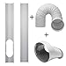 dezirZJjx Air Conditioner Accessories, 2Pcs Window Slide Kit Plate +5.9'' Window Adapter Tube Connector +5.90
