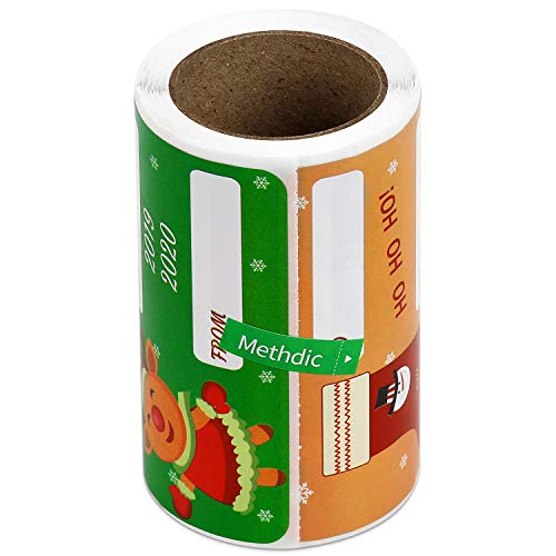 Methdic Christmas Name Tags Stickers for Gift Self Adhesive 120 Labels