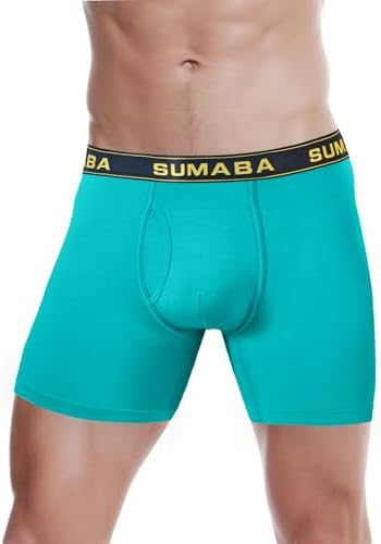 SUMABA Long Leg Boxer Briefs for Men Inch Inseam Moisture