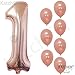 Rose Gold Number 1 Balloon for First Birthday Decorations for Girls – Giant 40 Inch | Rose Gold Number One Balloon for First Birthday Decorations | Rose Gold Latex Balloons, 1st Birthday Balloons