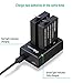 OAproda 2 Pack Replacement Battery & Dual Charger with Micro USB & Type-C Inputs