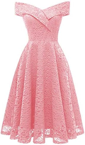 Women's Vintage Bardot Midi Skater Dress Party Cocktail Special Formal Occasion