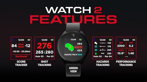 Rad Watch Golf GPS Watch Touchscreen, 42,000+ Courses, Pin Positioning, FCB Hazard Distances, Shot Tracker, Score Tracker, Green View, IPX7 Waterproof, Long Battery, Enhanced Charging & UI