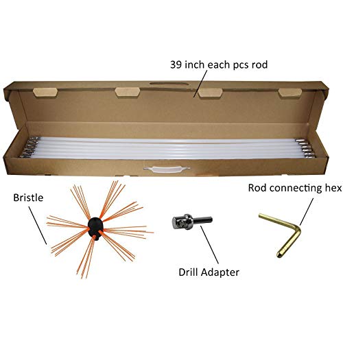 VEVOR Chimney Sweep Kit 30FT Length, Chimney Brush Kit with 9 Nylon