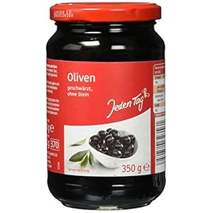 Jeden Tag Oliven 370 ml, schwarz ohne Stein