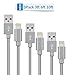 iPhone Charger Novtech 3pack 3ft 6ft 10ft Durable Nylon Braided Lightning Cable for iPhone 7 7 Plus 6s 6s Plus 6 6 plus 5s 5c 5 iPad Air iPad mini iPod (gray)
