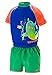 Speedo Kids UPF 50+ Begin to Swim Polywog Swimsuit, Blue/Orange, Small