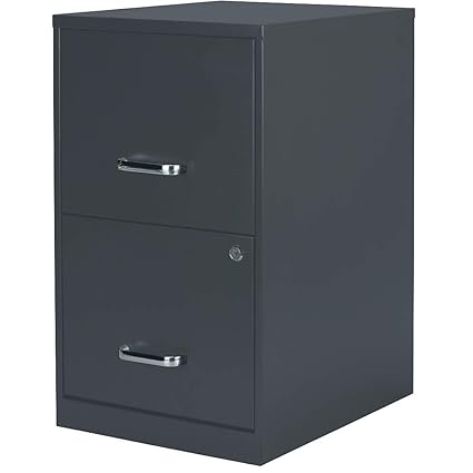 Staples 2806760 2 Drawer Vertical File Cabinet Locking Letter Charcoal 18 Inch D Amazon In Home Kitchen