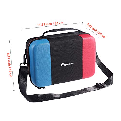 Foxnovo Carrying Case for Switch System, Durable Hard Protective Case Portable Travel Case with 18 Cartridge Holders for Game Cards, Switch Console, Joy-Con Grip and Other Switch Accessories