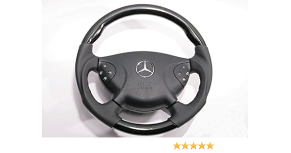 Estilo de madera w/negro piel volante para Benz Clase W211E ...