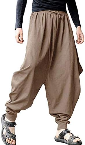AITFINEISM Men's Casual Baggy Boho Aladdin Hippie Yoga Harem Pants