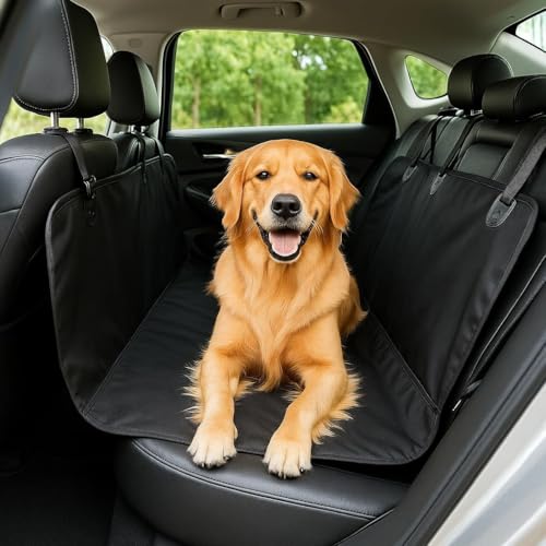Capa Pet Impermeável para Banco de Carro 140x130cm | Protetor Banco Traseiro para Cachorro e Gato | Antiderrapante, Lavável, Universal, com Abertura para Cinto de Segurança