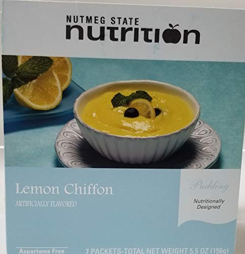 Nutmeg State Nutrition High Protein Snack and Meal Replacement Pudding/Diet Pudding - Lemon Chiffon (7ct) - Trans Fat Free, Aspartame Free, Kosher, Gelatin Free