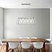 Light Society Morley 4-Light Kitchen Island Pendant, Satin Nickel Shade with Clear Glass Panels, Modern Industrial Chandelier (LS-C104-SN)