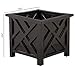 Miles Kimball Chippendale Planter Box, Black – Plant Holder for Garden, Patio and Lawn – 14 ¾” sq. x 13 ¼ H Overall