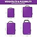 Bagail 4 Set Compression Packing Cubes Travel Expandable Packing, Purple, Size M