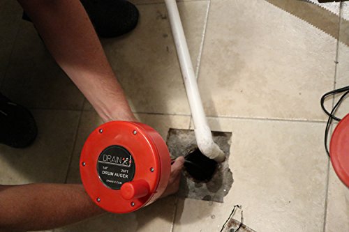 Plumbing Snake Drain Auger | 25-Ft Drain Snake Cable with Work Gloves and Storage Bag