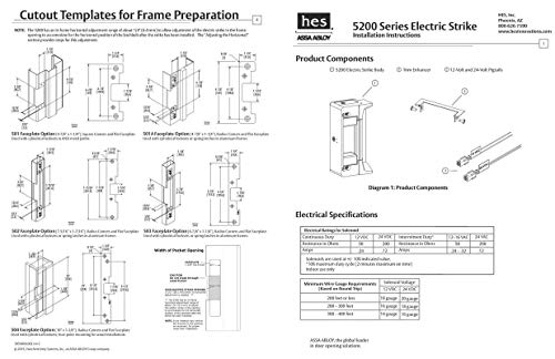 HES 5200C Electric Strike, Complete Pac, 1 Box Solution which Includes The 501 and 501A faceplates, Satin Stainless Steel (630), Dual Voltage (12/24). - Thumbnail 4