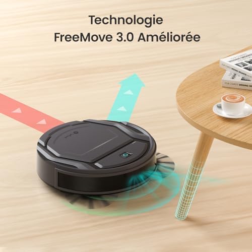 Aspirateur Robot, Robot Aspirateur Mince Silencieux Connecté avec WiFi/Bluetooth/Alexa/App, 6 Modes de Nettoyage, Auto-Charge, 120min d'Autonomie, Idéal pour Poils d'animaux Sols Durs, M210P