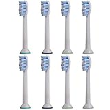 iHealthia Sensitive Replacement Toothbrush Heads for Philips Sonicare ProResults HX6053, 8-pack, fits Essence+, Plaque Control, Gum Health, DiamondClean, FlexCare, HealthyWhite and EasyClean
