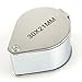 LuckyStone Mini Microscope Jewelers Eye Loupe Magnifier Magnifying Glass Powerful Doublet, Chrome Plated, Round Body Jewelry Loupe, 30x 21 mm, Silver