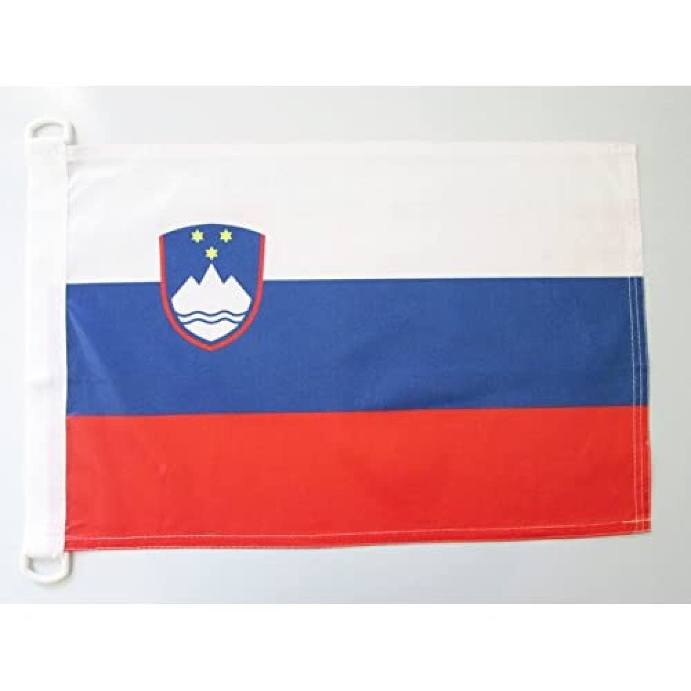 AZ FLAG - Slovenia Nautical Flag - 18'' x 12'' - For Outdoor and Boat - Slovenian Banner Knitted Polyester with Two Plastic Rings - Vivid Colors - 12x18 in - 45x30 Cm — image 1