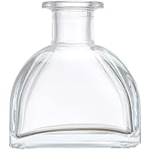 150ml/5oz Clear Glass Diffuser Bottles Square Refillable Essential Oil Jars DIY Fragrance Storage for Home Office Decor Crafts