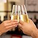 Gold Plastic Champagne Flutes Disposable 6 Pack 8 Ounce Elegant Reusable Shatterproof Unbreakable Heat Resistant Clear Plastic Toasting Glasses Cup Wedding Cocktail Outdoor Stemless Champagne Flute