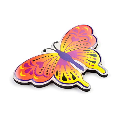 SUPCOOKI 6pcs Beautiful Glass Refrigerator Magnets Funny Fridge Stickers Magnet Fun Butterfly Home Decoration Funny for Office Cabinets Whiteboards Decorative Photo Abstract