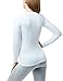 TSLA Women's Thermal Long Sleeve Tops, Mock Turtle & Crew Neck Shirts, Fleece Lined Compression Base Layer, Round Neck Wintergear White, Small