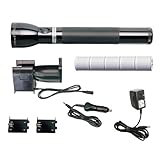 MagLite RE1019 Heavy-Duty Rechargeable Halogen Flashlight System, Black