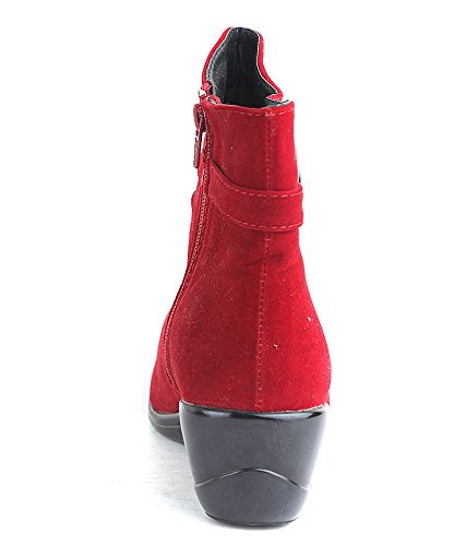 famous women's red synthetic boots