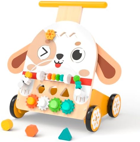 Chariot de Marche Bois Chien Montessori 6-en-1, dès 3+ ans