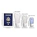 Leak Proof Travel Bottles Set, 4 Refillable TSA Approved Silicone Travel Containers For Liquids with Silicone Cream Jar and Clear EVA Toiletry Case By AusKit