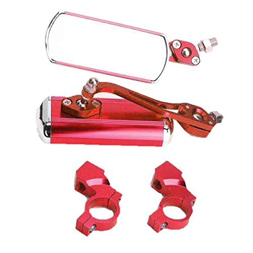 Egal 1 Pair Bicycle Rearview Mirror Aluminum Alloy Mountain Bike Motorcycle Rotate Reflective Handlebar Rear View Mirror red