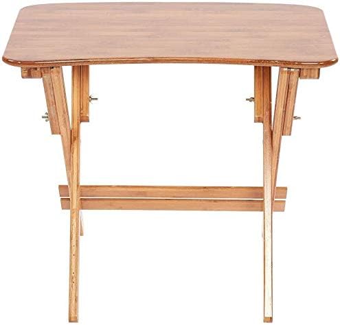 LEYOUDIAN Computer Desk Bamboo Height Adjustable Folding Study Curved Edge Home
