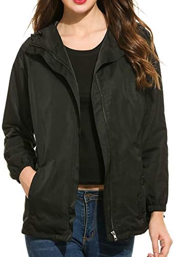 EASTHER Women's Waterproof Raincoat Lightweight Hooded Rain Jacket Windbreaker