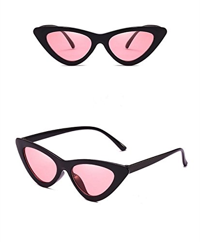 Cat Eye Sunglasses for Women - Clout Goggles Style - Vintage Black &amp; Retro Pink