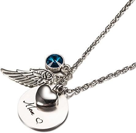Cremation Jewelry for Mom/Dad Urn Ashes NecklaceMemorial for Loss of Loved One by CheKu (Mom March)