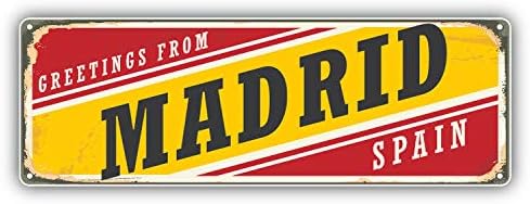 KW Vinyl Magnet Madrid Retro Travel Tin Sign Truck Car Magnet Bumper Sticker Magnetic 5"