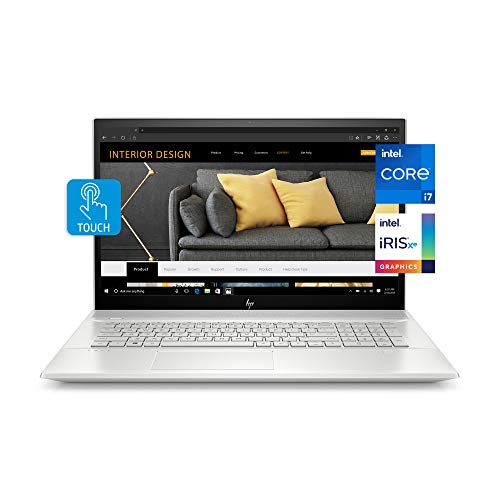 HP Envy 17 Laptop, Intel Core i7-1165G7, 12 GB DDR4 RAM, 1 TB HDD, 128 GB SSD, 17.3-inch FHD Touchscreen Display, Windows 10 Home W/Fingerprint Reader, Camera Kill Switch (17-ce2010nr, 2020 Model)