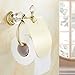 OWOFAN Toilet Paper Holder Wall Mount Solid Brass Crystal Deco Bathroom Paper Tissue Holder Storage Shelf Gold HK-40K
