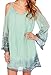 Tie Dye Chiffon Cold Off the Shoulder Bell Shift Mini Dress Tunic Blouse Top Green Small