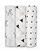 Baby swaddle blankets muslin organic cotton for boys and girls, 3 pack Black and White trendy designs 47x47 by Gift it. 3 pack.