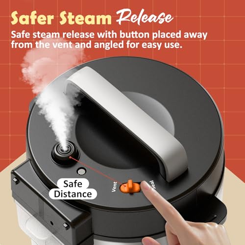 Olla a presión eléctrica Fullwill Uni 6qt, olla de cocción lenta multifuncional 9 en 1, olla arrocera, máquina para hacer yogur, máquina para hacer pasteles, sartén para saltear, vaporera, calentador de alimentos, máquina para hacer sopa