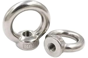 QWUEE 4Pcs M5 Lifting Eye Nut,Stainless Steel 304 Metric Ring Shape Lifting Eye Threaded Nut