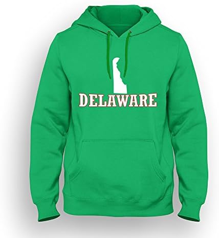 Mansur Inc Delaware Hoodie Men's Adult Pullover Hooded Sweatshirt (Green, Large)