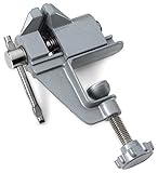 Katzco Mini Table and Bench Vise - for Small Work, Crafts, Arts, Detailing, Woodworking, Workbench, Soldering, Garage, Hobbies, Finishing, Modeling, Tables, Flat, Angular, and Round Objects