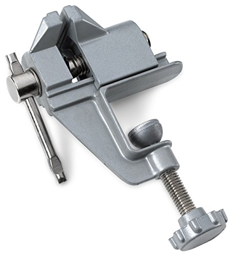 Katzco Mini Table and Bench Vise - for Small Work, Crafts, Arts, Detailing, Woodworking, Workbench, Soldering, Garage, Hobbies, Finishing, Modeling, Tables, Flat, Angular, and Round Objects