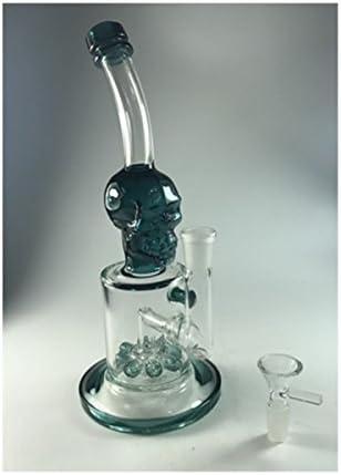 Green Skull Design Glass Style Filter Cup Pipes